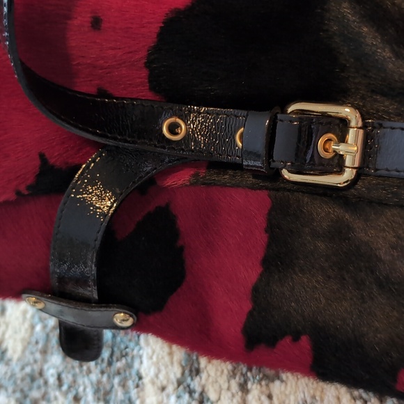 Cow Print Large Bag like new Cavalcanti Genuine Leather italy - Picture 10 of 11